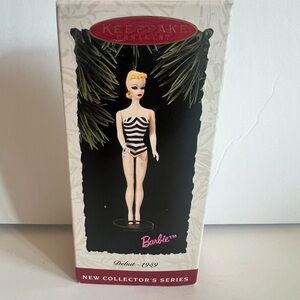 1994 Barbie Black & White Hallmark Keepsake Holiday Ornament based on 1959 doll